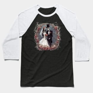 Skeleton Bride and Groom Baseball T-Shirt